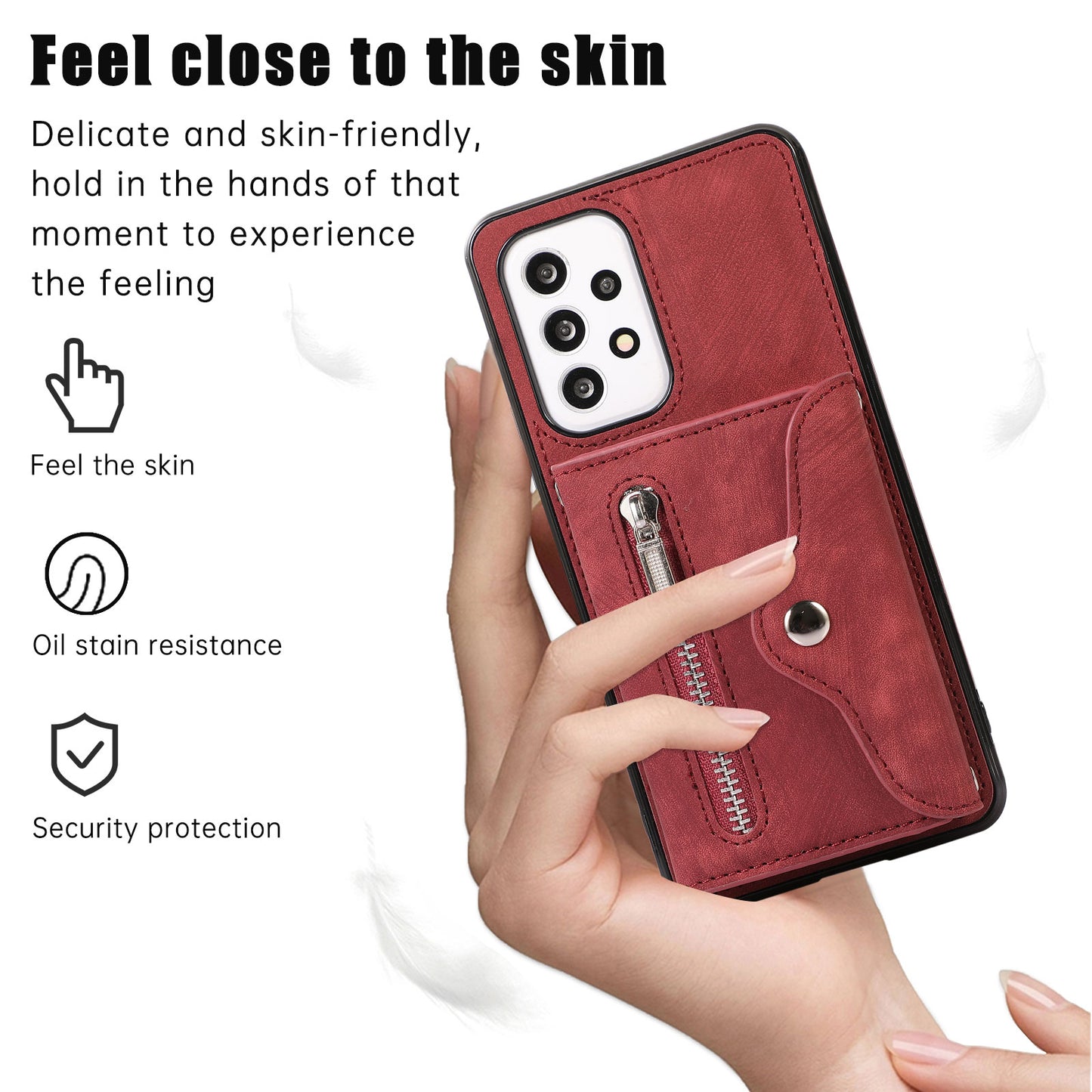 For Samsung Galaxy A53 5G Cell Phone Case RFID Blocking Card Bag Kickstand PU Leather+TPU Cover