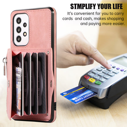 For Samsung Galaxy A53 5G Cell Phone Case RFID Blocking Card Bag Kickstand PU Leather+TPU Cover