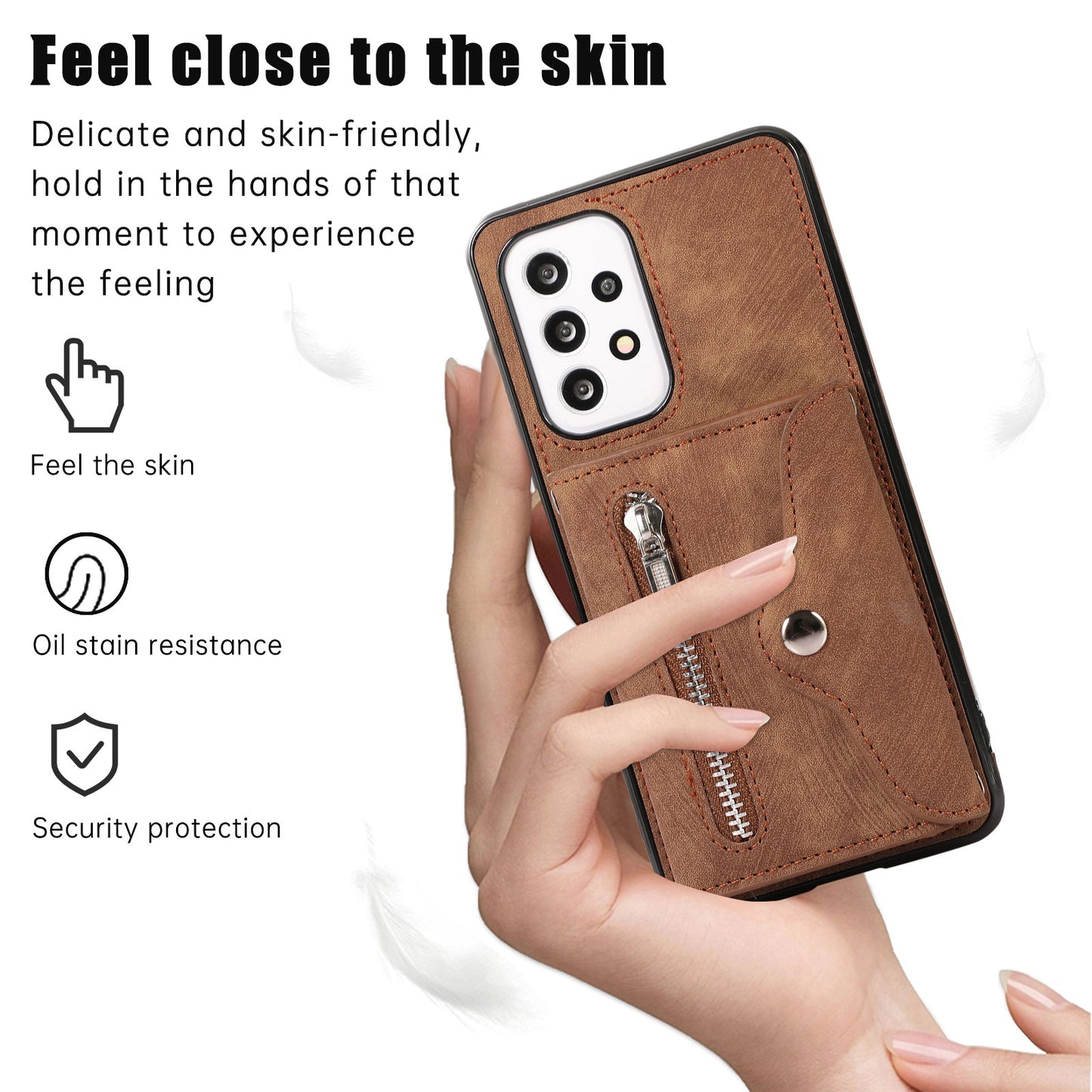 For Samsung Galaxy A53 5G Cell Phone Case RFID Blocking Card Bag Kickstand PU Leather+TPU Cover