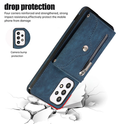 For Samsung Galaxy A53 5G Cell Phone Case RFID Blocking Card Bag Kickstand PU Leather+TPU Cover