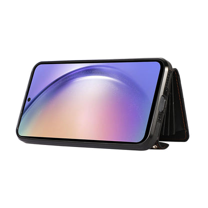 For Samsung Galaxy A54 5G RFID Blocking Mobile Phone Cover Card Bag Kickstand PU Leather Coated TPU Cover