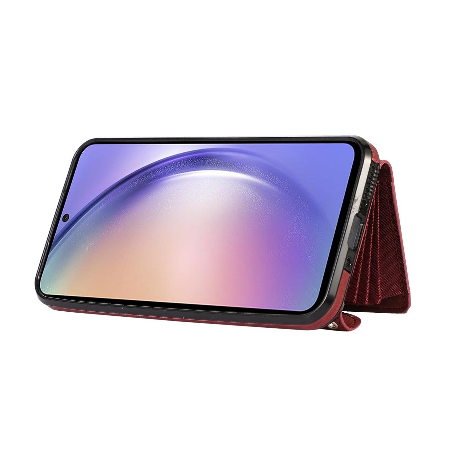 For Samsung Galaxy A54 5G RFID Blocking Mobile Phone Cover Card Bag Kickstand PU Leather Coated TPU Cover