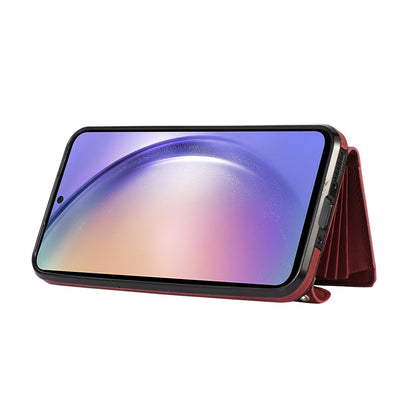 For Samsung Galaxy A54 5G RFID Blocking Mobile Phone Cover Card Bag Kickstand PU Leather Coated TPU Cover