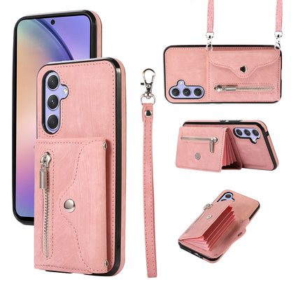 For Samsung Galaxy A54 5G RFID Blocking Mobile Phone Cover Card Bag Kickstand PU Leather Coated TPU Cover