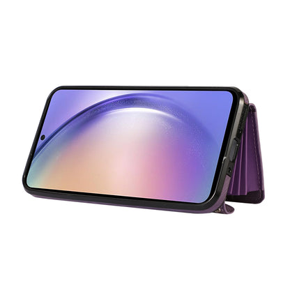 For Samsung Galaxy A54 5G RFID Blocking Mobile Phone Cover Card Bag Kickstand PU Leather Coated TPU Cover