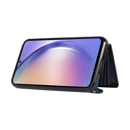 For Samsung Galaxy A54 5G RFID Blocking Mobile Phone Cover Card Bag Kickstand PU Leather Coated TPU Cover