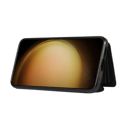 For Samsung Galaxy S23+ RFID Blocking Card Bag Shockproof Phone Case Kickstand PU Leather+TPU Cover