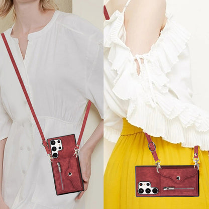 Kickstand Shell for Samsung Galaxy S23 Ultra RFID Blocking Card Bag Phone Case PU Leather+TPU Cover