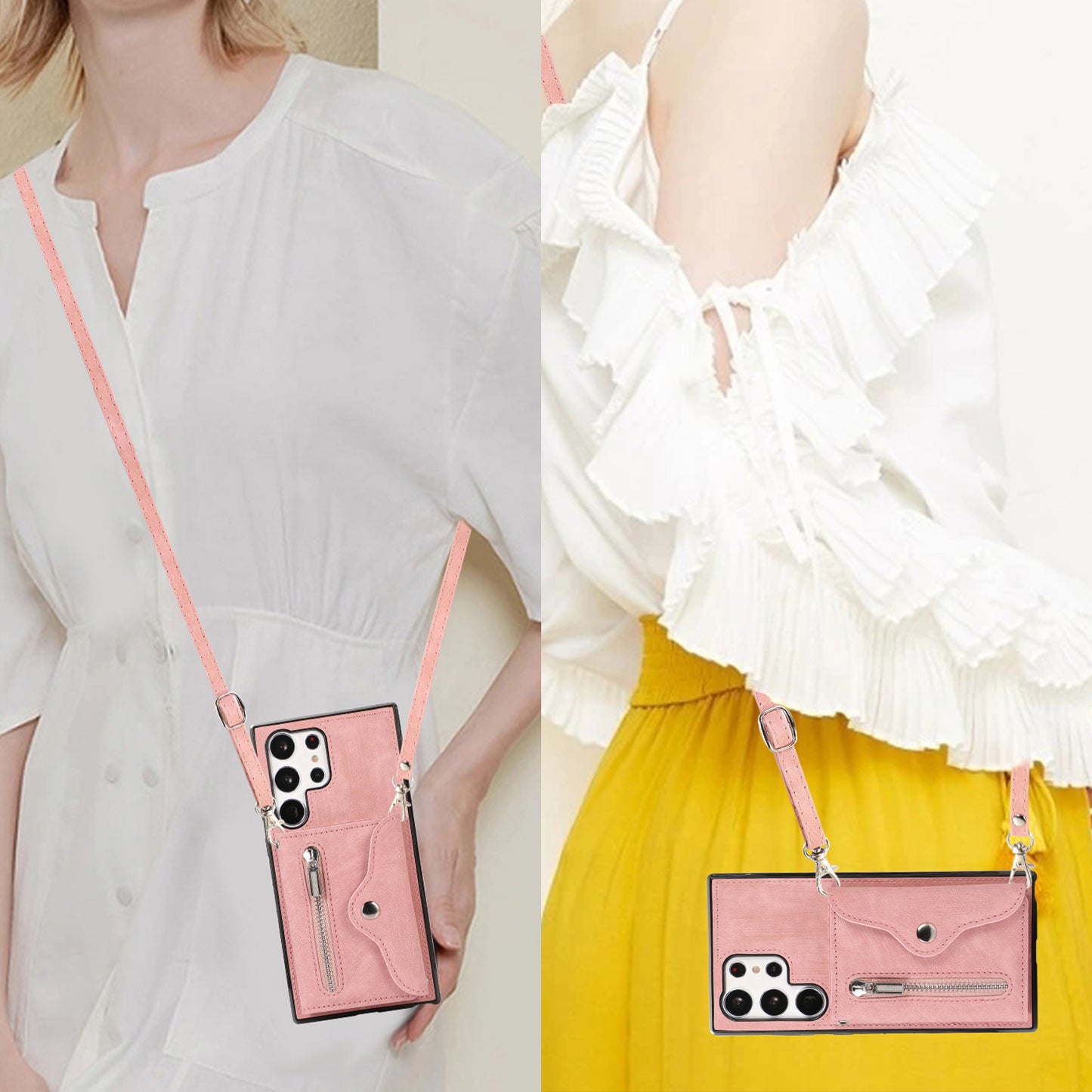 Kickstand Shell for Samsung Galaxy S23 Ultra RFID Blocking Card Bag Phone Case PU Leather+TPU Cover