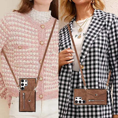 Kickstand Shell for Samsung Galaxy S23 Ultra RFID Blocking Card Bag Phone Case PU Leather+TPU Cover