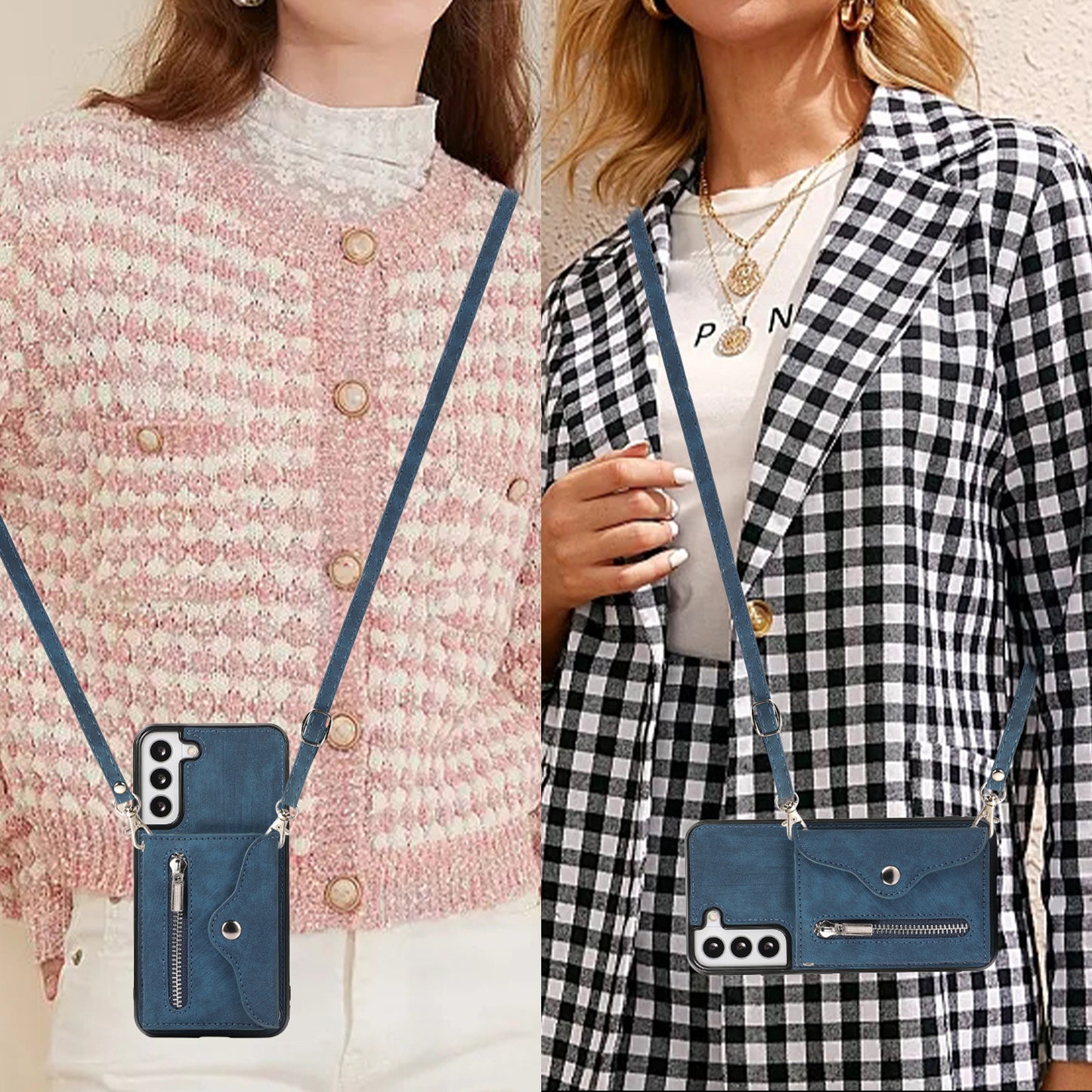 For Samsung Galaxy S22 5G Phone Case Kickstand RFID Blocking Card Bag PU Leather+TPU Cover