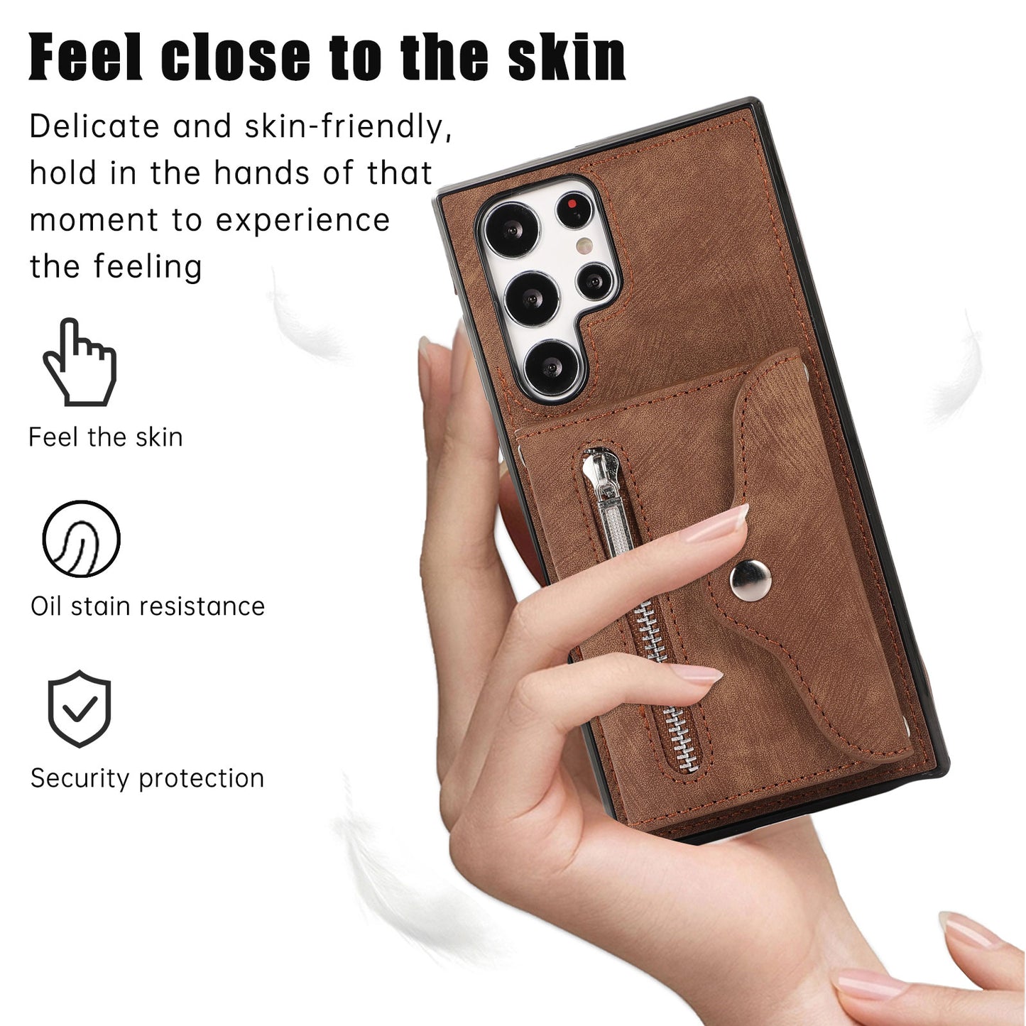 For Samsung Galaxy S22 Ultra 5G PU Leather+TPU Phone Case RFID Blocking Card Bag Cover with Kickstand
