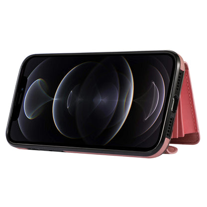 For iPhone 12 Pro Max 6.7 inch PU Leather+TPU Phone Case RFID Blocking Card Bag Kickstand Cover with 2 Straps