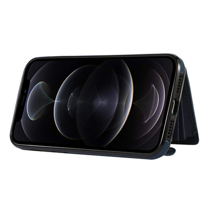 For iPhone 12 Pro Max 6.7 inch PU Leather+TPU Phone Case RFID Blocking Card Bag Kickstand Cover with 2 Straps