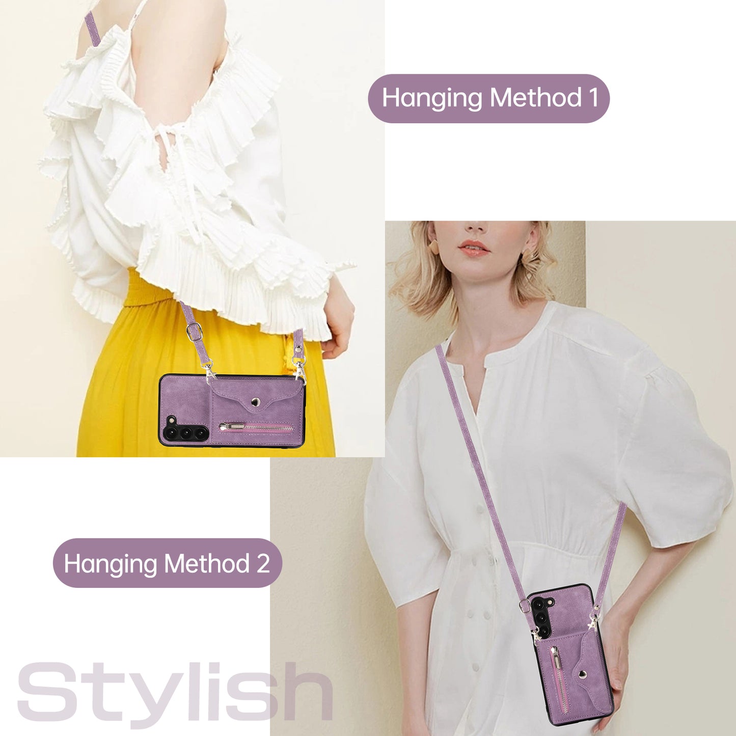 Anti-Dust PU Leather+TPU Phone Case for Samsung Galaxy S23 RFID Blocking Card Bag Kickstand Cover