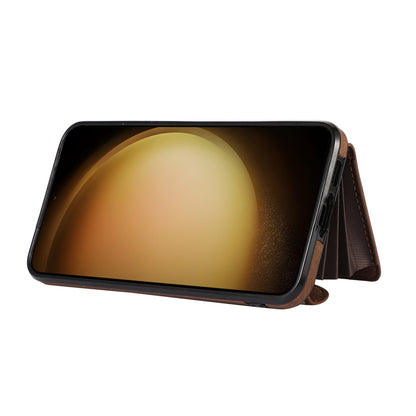 Anti-Dust PU Leather+TPU Phone Case for Samsung Galaxy S23 RFID Blocking Card Bag Kickstand Cover