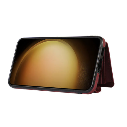 Anti-Dust PU Leather+TPU Phone Case for Samsung Galaxy S23 RFID Blocking Card Bag Kickstand Cover