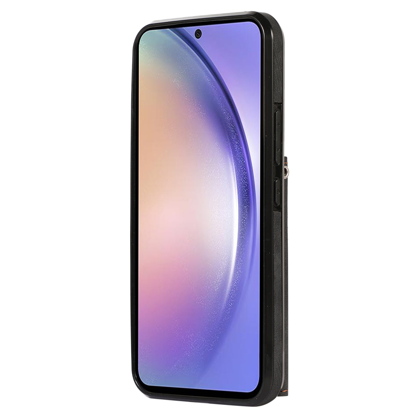 For Samsung Galaxy A34 5G Anti-Scratch Phone Case Kickstand PU Leather+TPU RFID Blocking Card Bag Cover