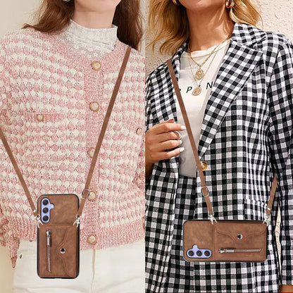 For Samsung Galaxy A34 5G Anti-Scratch Phone Case Kickstand PU Leather+TPU RFID Blocking Card Bag Cover