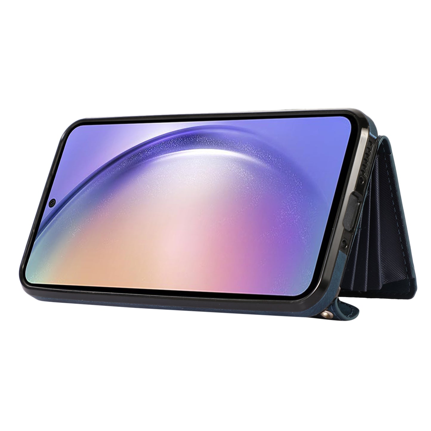 For Samsung Galaxy A34 5G Anti-Scratch Phone Case Kickstand PU Leather+TPU RFID Blocking Card Bag Cover