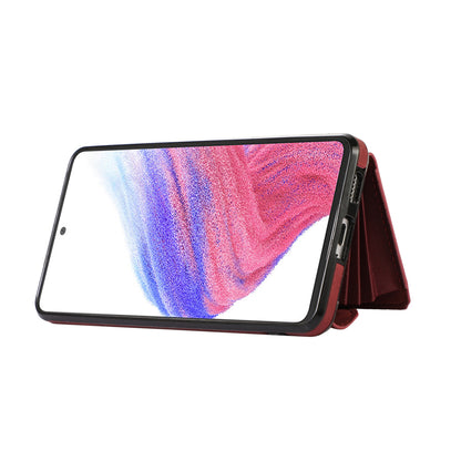 For Samsung Galaxy A52 4G / A52s 5G / A52 5G Smartphone Case RFID Blocking Card Holder Kickstand PU Leather+TPU Cover