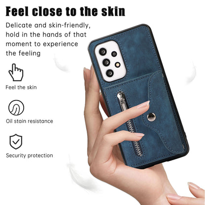 For Samsung Galaxy A52 4G / A52s 5G / A52 5G Smartphone Case RFID Blocking Card Holder Kickstand PU Leather+TPU Cover
