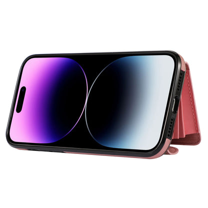 For iPhone 14 Pro Max PU Leather+TPU Phone Case Kickstand Back Cover with RFID Blocking Card Bag