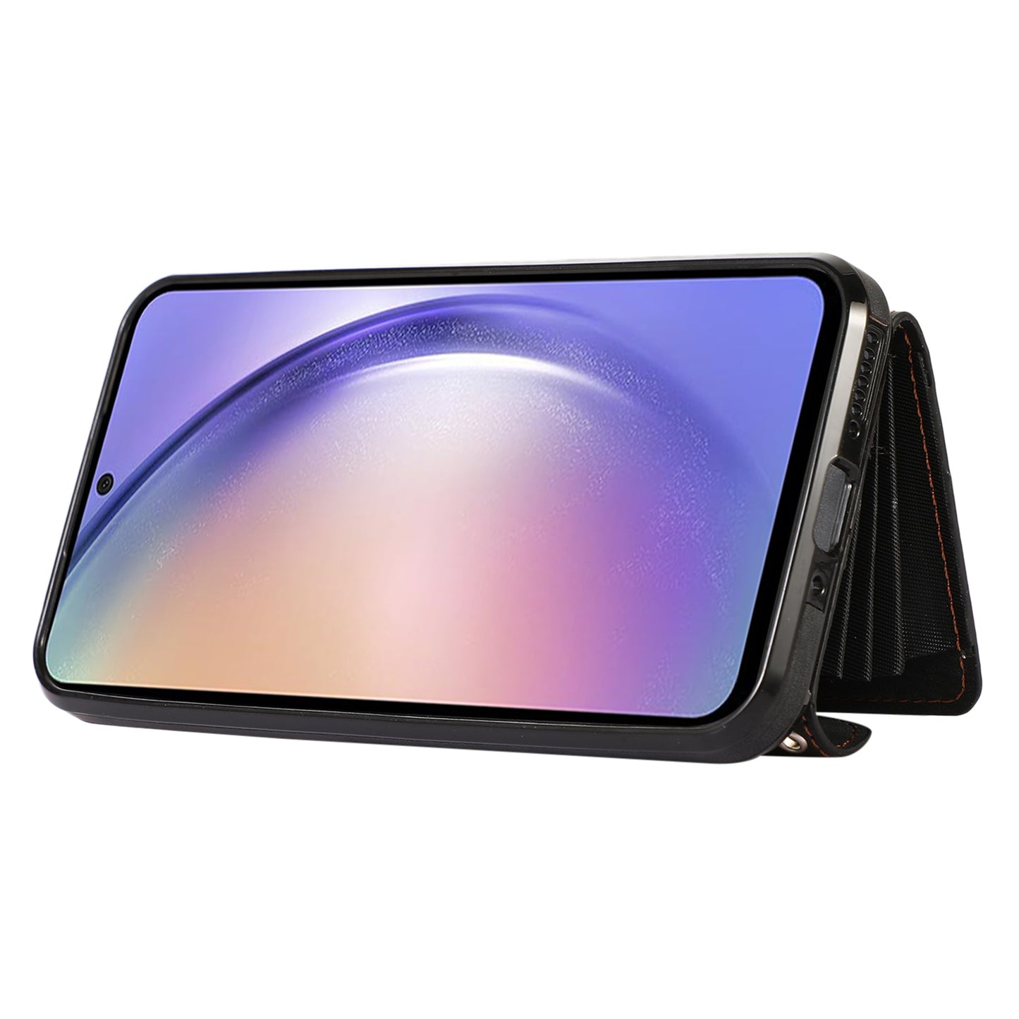 For Samsung Galaxy A14 4G / 5G Phone Carrying Pouch RFID Blocking Card Bag Kickstand PU Leather+TPU Case