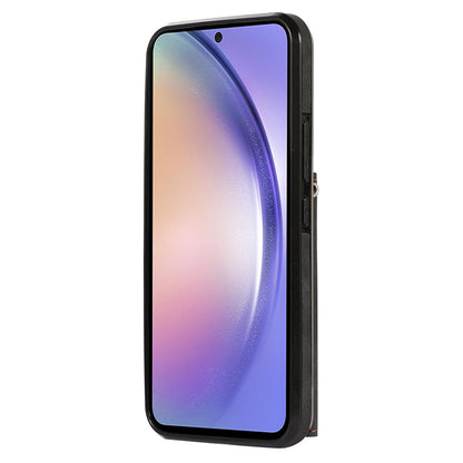 Smartphone Case for Samsung Galaxy A13 5G PU Leather+TPU Kickstand Shell with RFID Blocking Card Bag