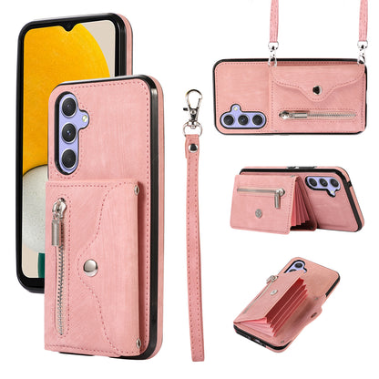 Smartphone Case for Samsung Galaxy A13 5G PU Leather+TPU Kickstand Shell with RFID Blocking Card Bag