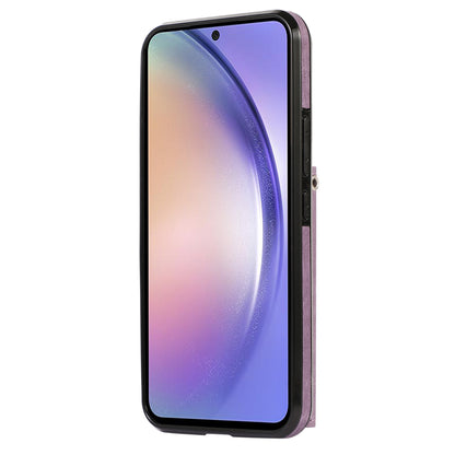 Smartphone Case for Samsung Galaxy A13 5G PU Leather+TPU Kickstand Shell with RFID Blocking Card Bag