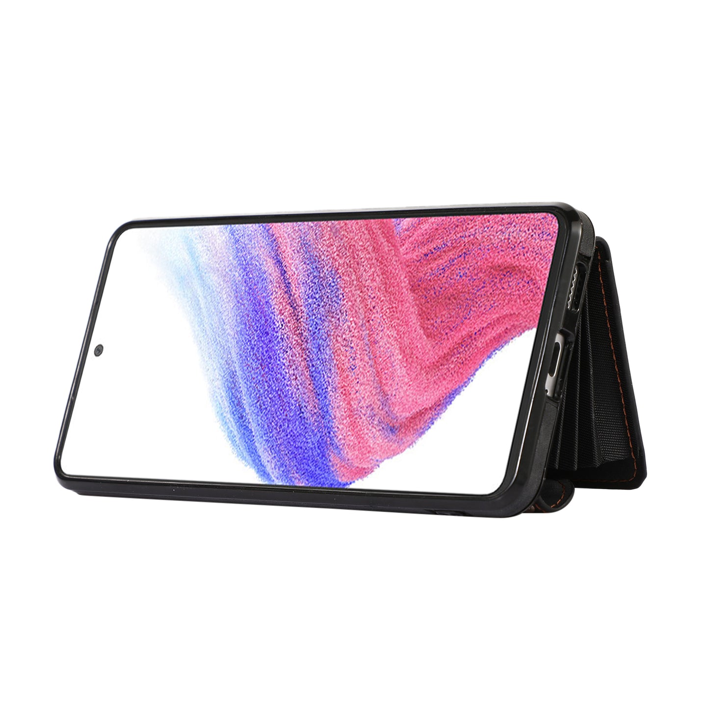 Phone Case for Samsung Galaxy A32 5G / M32 5G PU Leather+TPU Shell with RFID Blocking Card Bag and Kickstand