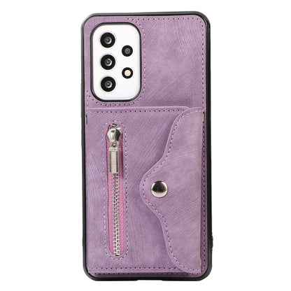 Phone Case for Samsung Galaxy A32 5G / M32 5G PU Leather+TPU Shell with RFID Blocking Card Bag and Kickstand