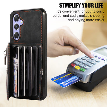 For Samsung Galaxy A24 4G Wallet Design Phone Case RFID Blocking Card Bag Kickstand PU Leather+TPU Cover