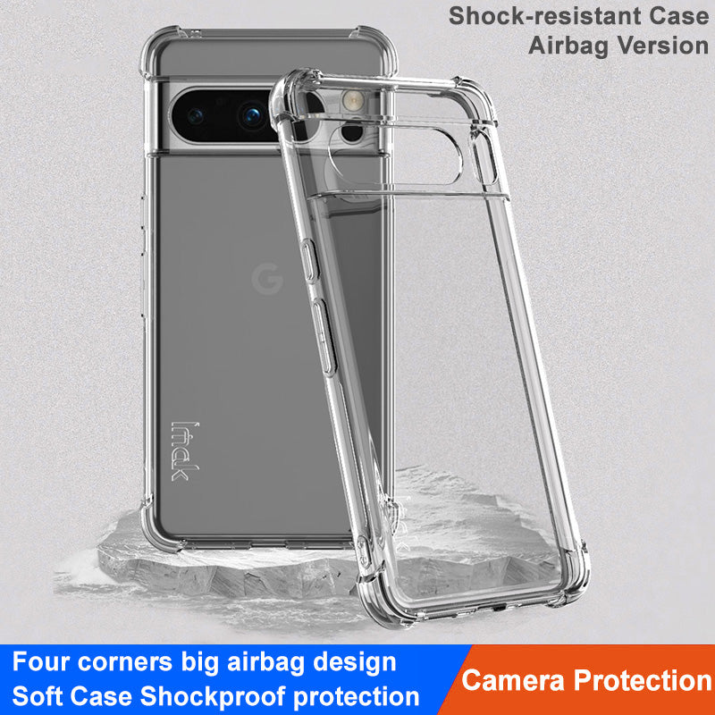 IMAK Clear Case for Google Pixel 8 Pro , Soft TPU Drop Resistant Phone Back Protector Cover