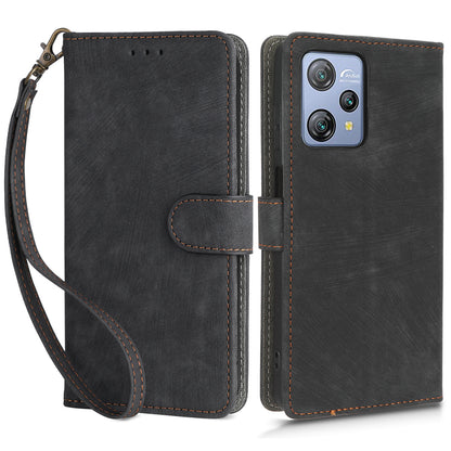 RFID Blocking Wallet Cover for Blackview A53 / A53 Pro , PU Leather Foldable Stand Phone Case with Strap