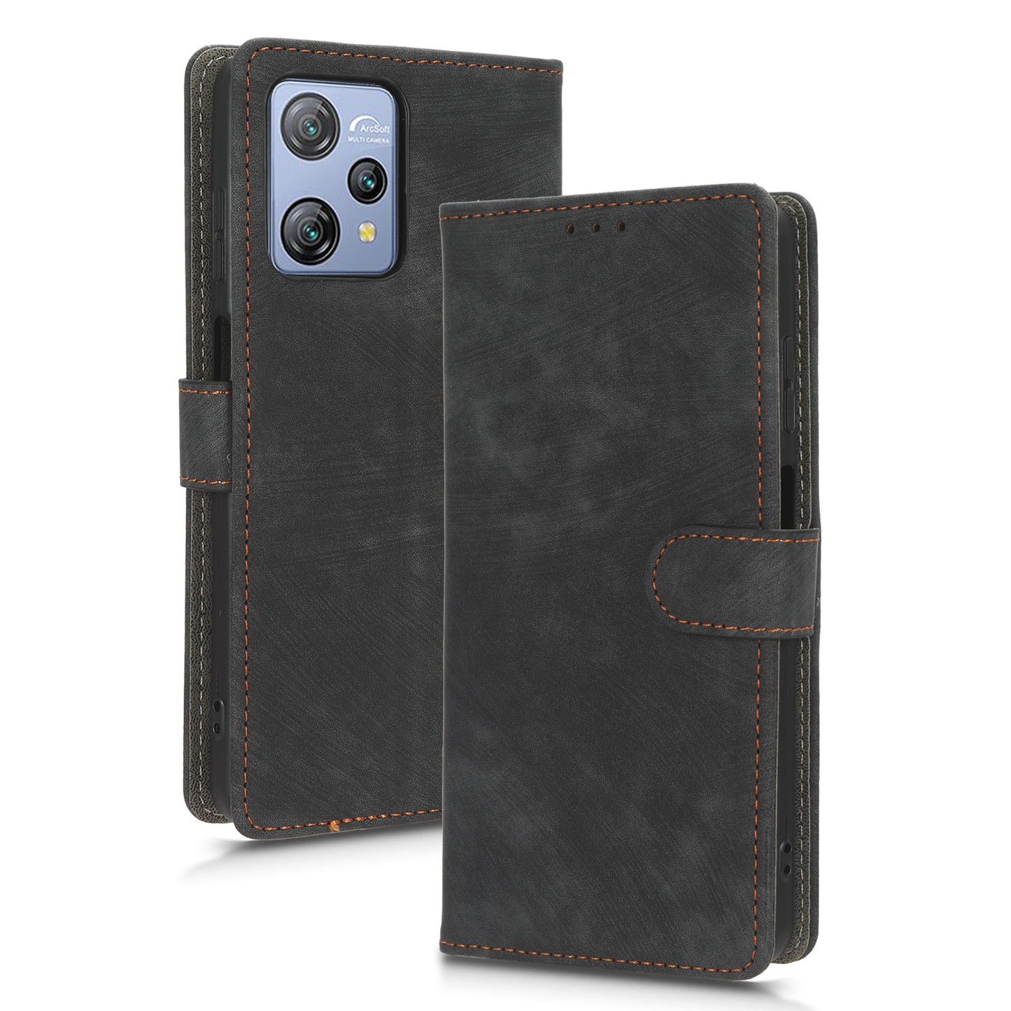RFID Blocking Wallet Cover for Blackview A53 / A53 Pro , PU Leather Foldable Stand Phone Case with Strap