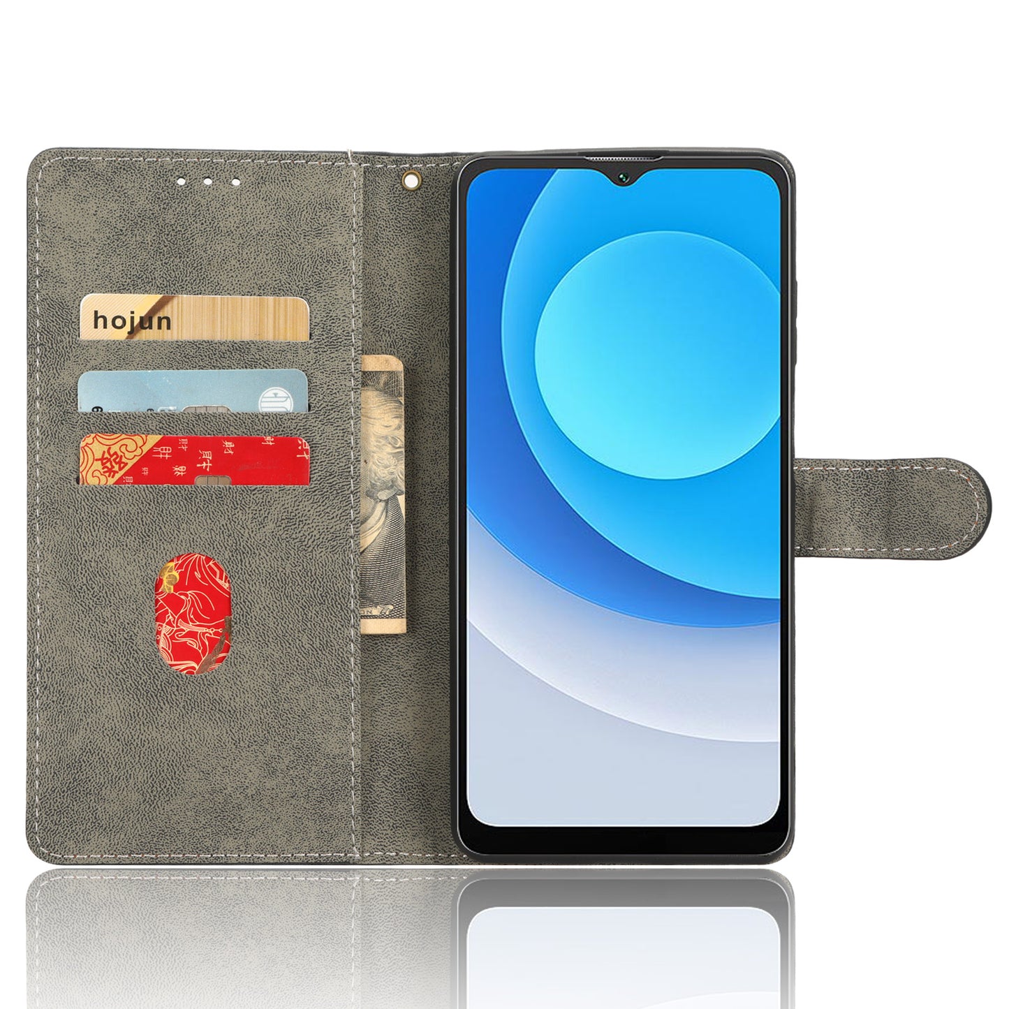 RFID Blocking Wallet Cover for Blackview A53 / A53 Pro , PU Leather Foldable Stand Phone Case with Strap