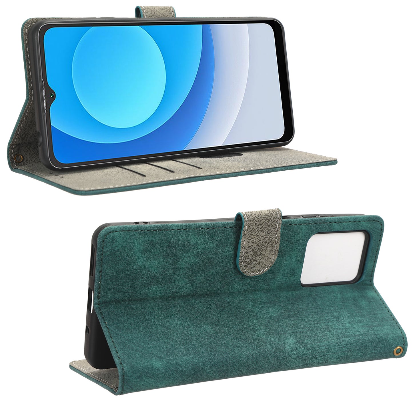 RFID Blocking Wallet Cover for Blackview A53 / A53 Pro , PU Leather Foldable Stand Phone Case with Strap