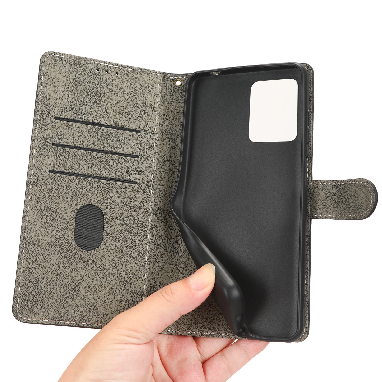 RFID Blocking Wallet Cover for Blackview A53 / A53 Pro , PU Leather Foldable Stand Phone Case with Strap