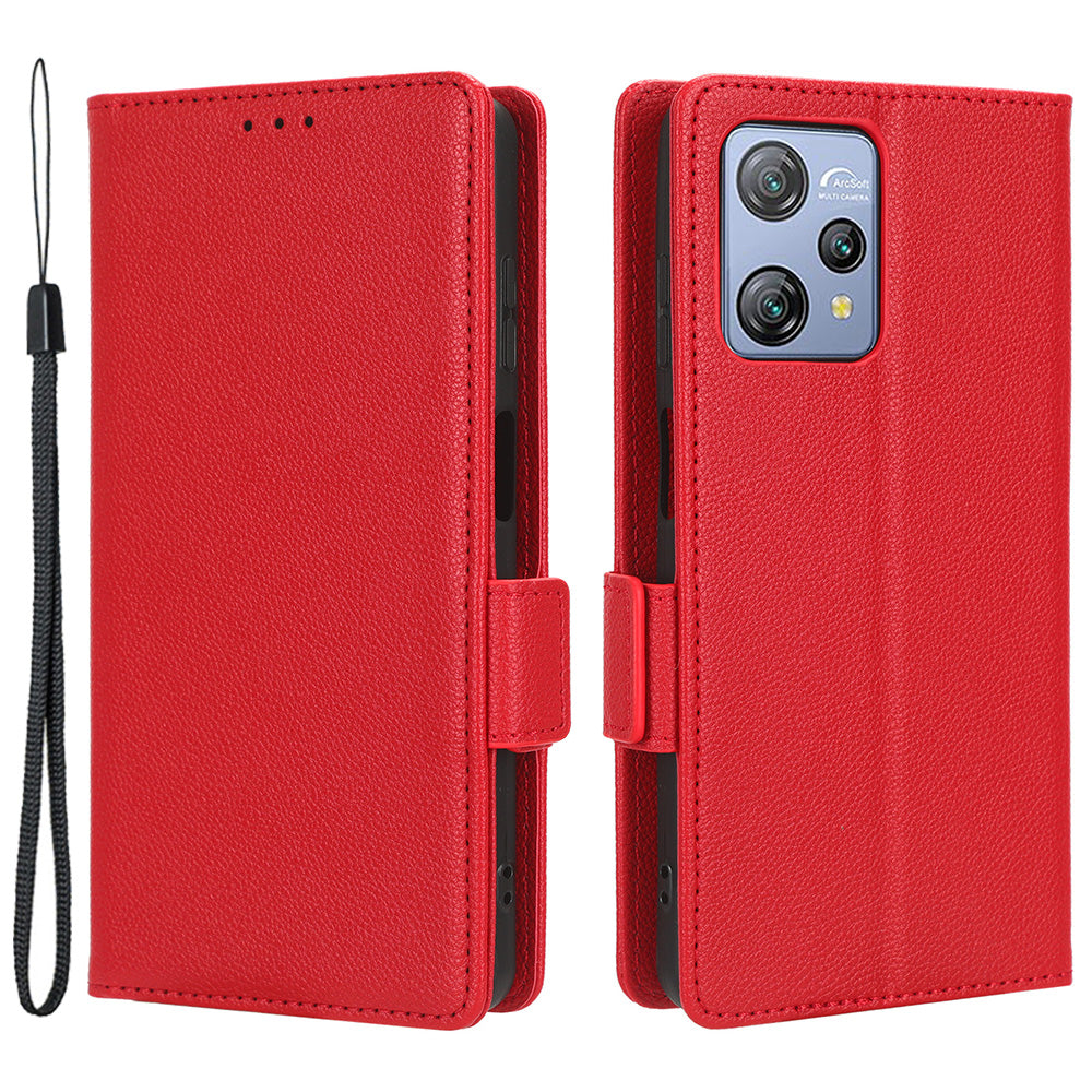 Litchi Texture Leather Case for Blackview A53 / A53 Pro Viewing Stand Phone Wallet Cover