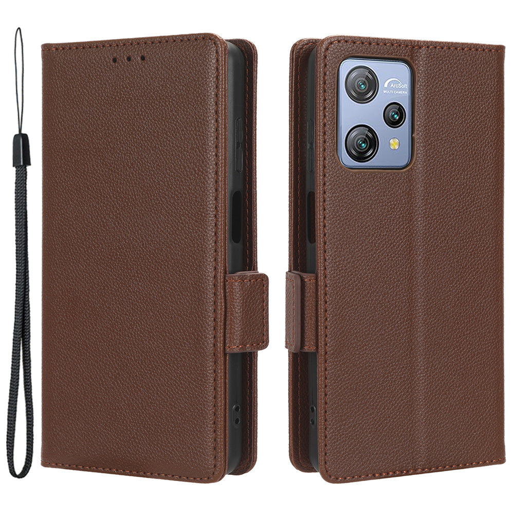Litchi Texture Leather Case for Blackview A53 / A53 Pro Viewing Stand Phone Wallet Cover