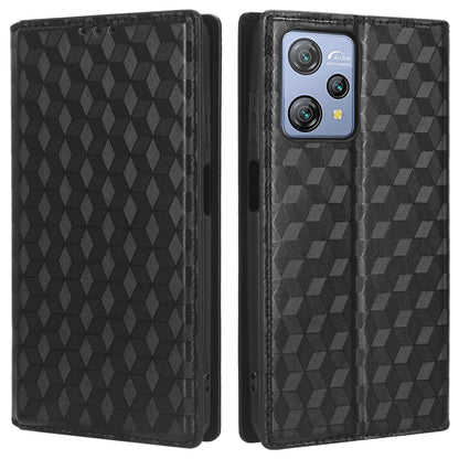 Phone Case for Blackview A53 / A53 Pro Stand Wallet PU Leather Rhombus Imprinted Anti-drop Cover