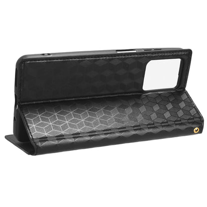 Phone Case for Blackview A53 / A53 Pro Stand Wallet PU Leather Rhombus Imprinted Anti-drop Cover