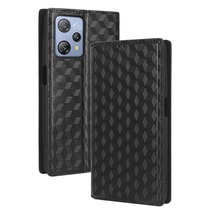 Phone Case for Blackview A53 / A53 Pro Stand Wallet PU Leather Rhombus Imprinted Anti-drop Cover