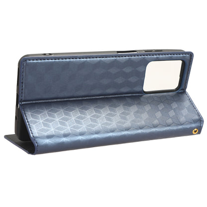 Phone Case for Blackview A53 / A53 Pro Stand Wallet PU Leather Rhombus Imprinted Anti-drop Cover