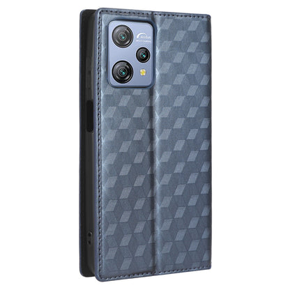 Phone Case for Blackview A53 / A53 Pro Stand Wallet PU Leather Rhombus Imprinted Anti-drop Cover