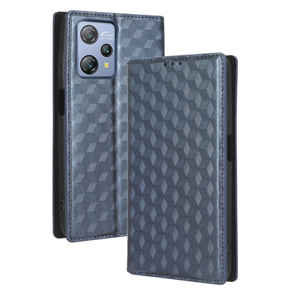 Phone Case for Blackview A53 / A53 Pro Stand Wallet PU Leather Rhombus Imprinted Anti-drop Cover