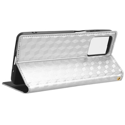 Phone Case for Blackview A53 / A53 Pro Stand Wallet PU Leather Rhombus Imprinted Anti-drop Cover