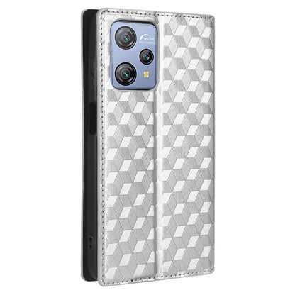 Phone Case for Blackview A53 / A53 Pro Stand Wallet PU Leather Rhombus Imprinted Anti-drop Cover